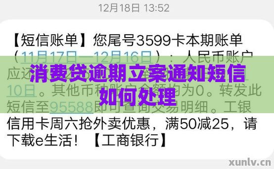 消费贷逾期立案通知短信如何处理
