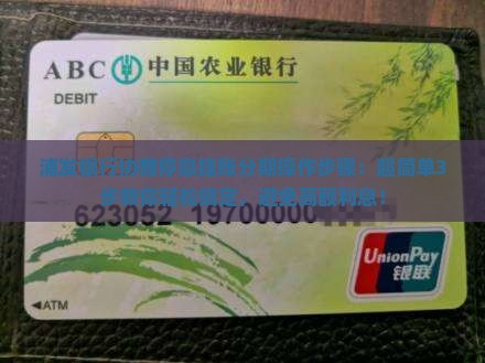 浦发银行协商停息挂账分期操作步骤