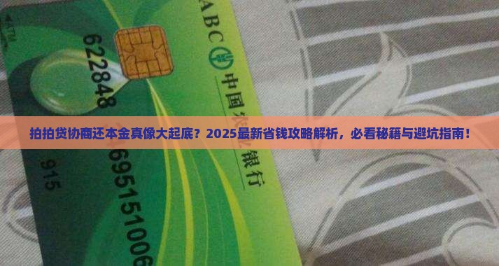 拍拍贷协商还本金的解决办法有哪些