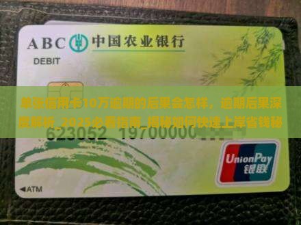 单张信用卡10万逾期的后果会怎样
