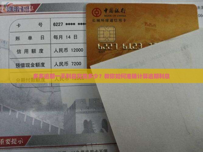 多多逾期一天利息究竟多少？教你如何准确计算逾期利息
