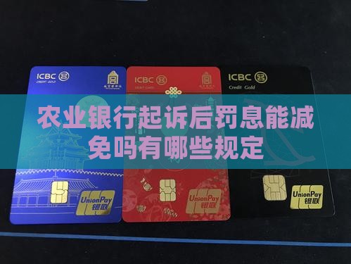 农业银行起诉后罚息能减免吗有哪些规定