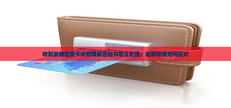 收到浙商信用卡诉前调解告知书该如何处理