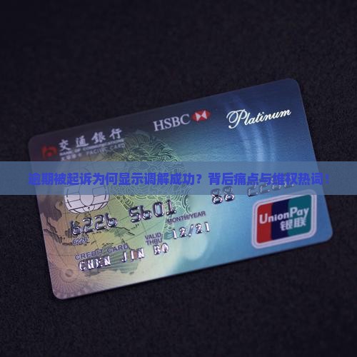 逾期被起诉为何显示调解成功？背后痛点与维权热词！