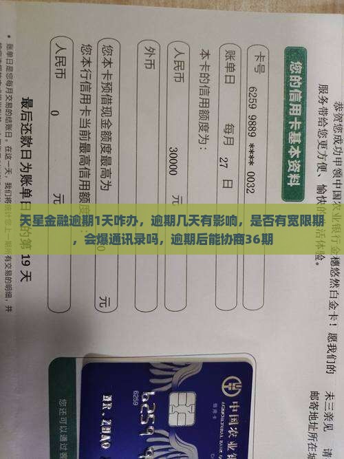天星金融逾期1天咋办