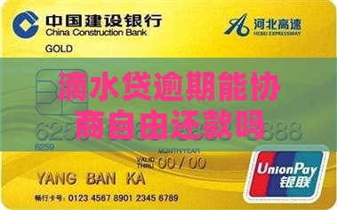滴水贷能协商自由还款吗