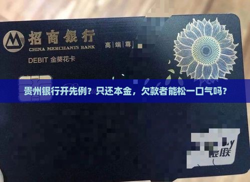 贵州银行开先例？只还本金，欠款者能松一口气吗？