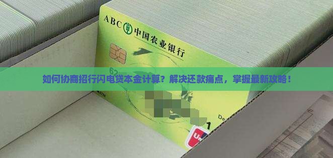 如何协商招行闪电贷本金计算？解决还款痛点，掌握最新攻略！