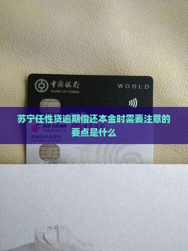 苏宁任性贷逾期偿还本金时需要注意的要点是什么