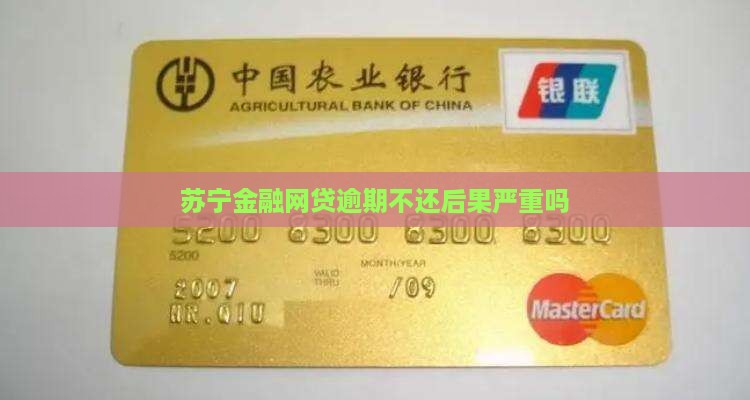 苏宁金融网贷逾期不还后果严重吗