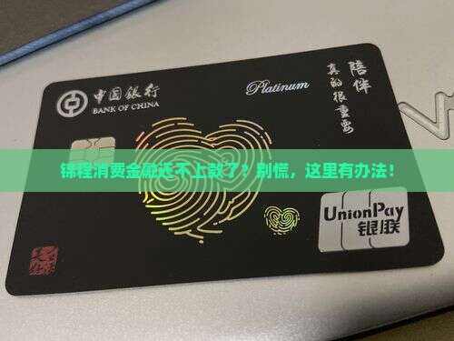 锦程消费金融还不上款了？别慌，这里有办法！