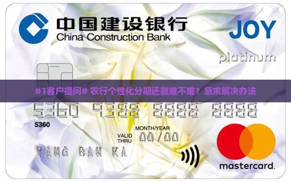 #1客户提问# 农行个性化分期还款难不难？急求解决办法