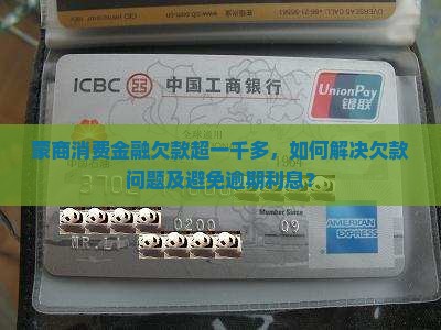 蒙商消费金融欠款超一千多，如何解决欠款问题及避免逾期利息？