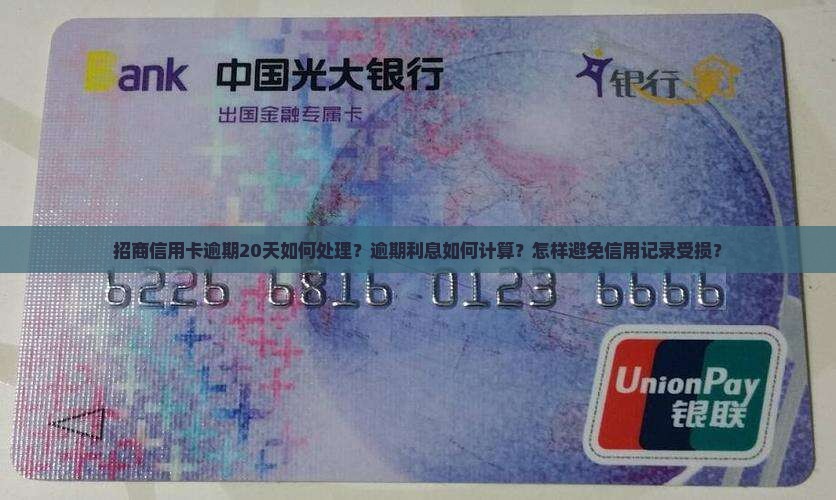 招商信用卡逾期20天如何处理？逾期利息如何计算？怎样避免信用记录受损？