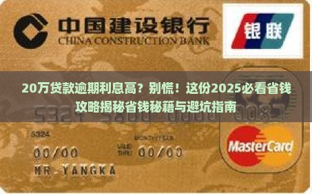 20万贷款逾期利息高如何处理