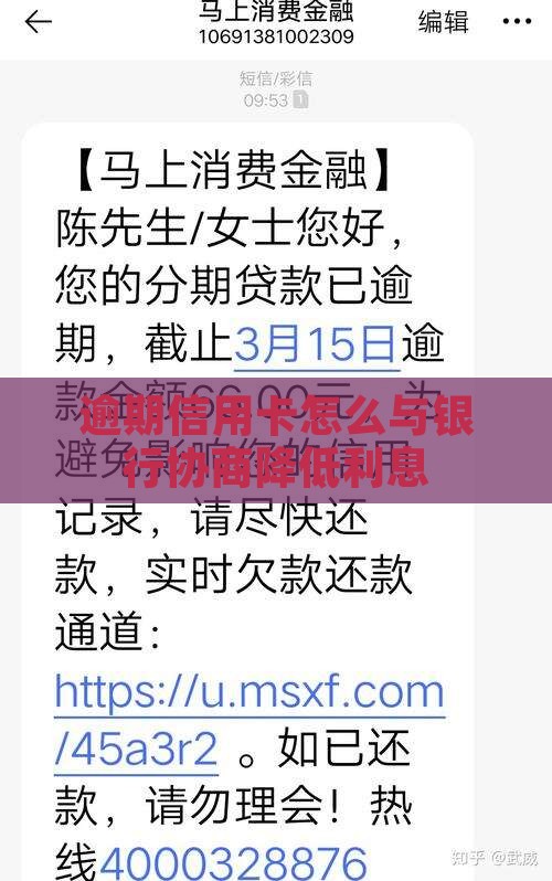 逾期信用卡怎么与银行协商降低利息