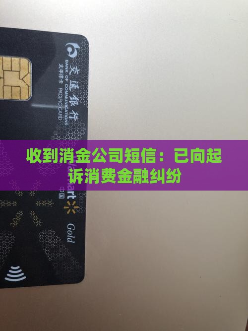 收到消金公司短信：已向起诉消费金融纠纷