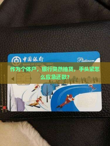 作为个体户，银行突然抽贷，手头紧怎么应急还款？