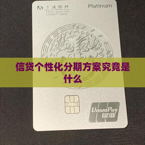 信贷个性化分期方案究竟是什么