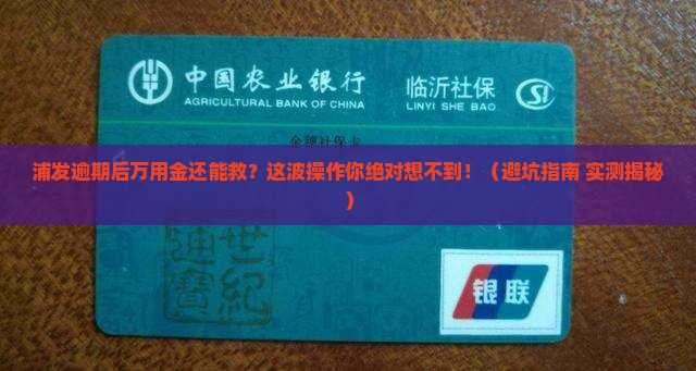 浦发逾期后万用金