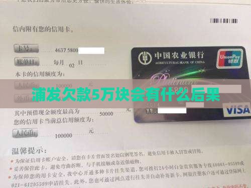 浦发欠款5万块会有什么后果