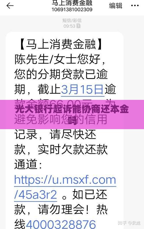 光大银行起诉能协商还本金吗