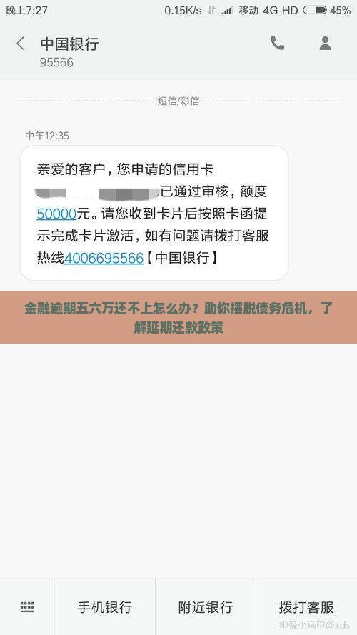 金融逾期五六万还不上怎么办？助你摆脱债务危机，了解延期还款政策