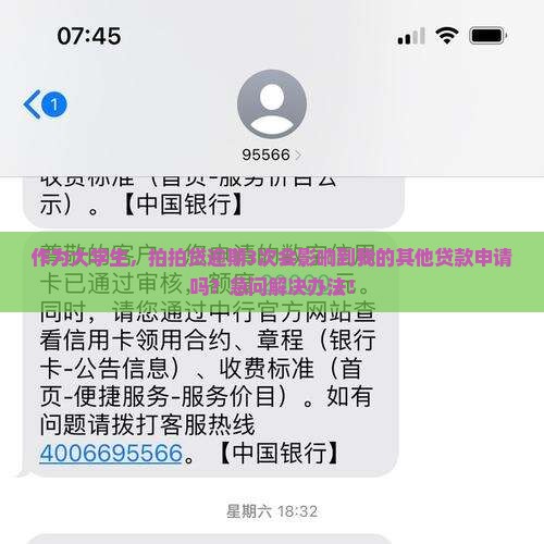 作为大学生，拍拍贷逾期3次会影响到我的其他贷款申请吗？急问解决办法！