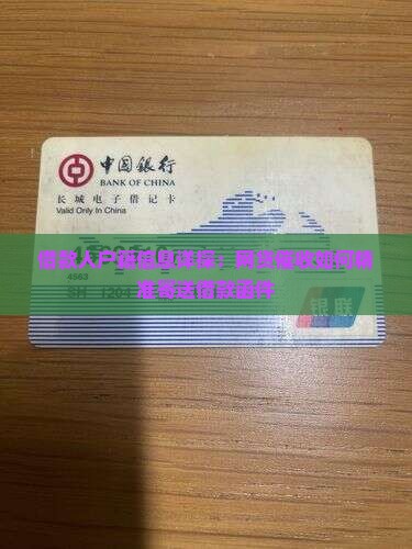 借款人户籍信息详探：网贷催收如何精准寄送借款函件