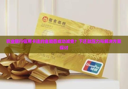 农业银行信用卡违约金能否成功减免？下还款压力与解决方案探讨
