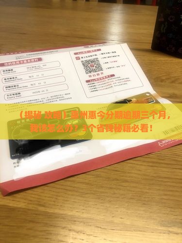 惠州惠今分期逾期三个月