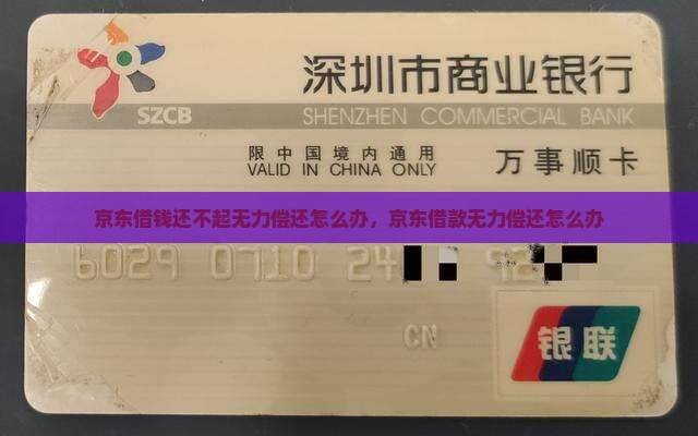 京东借钱还不起无力偿还
