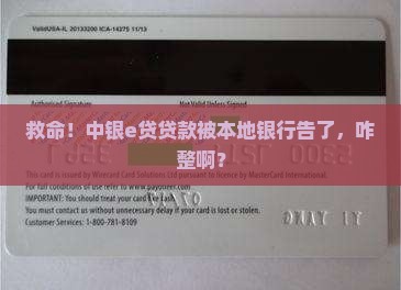 中银e贷贷款被当地银行起诉了怎么应对 中银e贷贷款被当地银行起诉了怎么应对