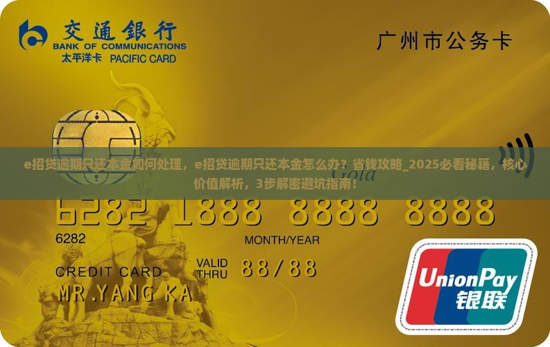 e招贷逾期只还本金如何处理