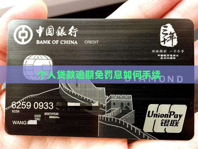 个人贷款逾期免罚息如何手续