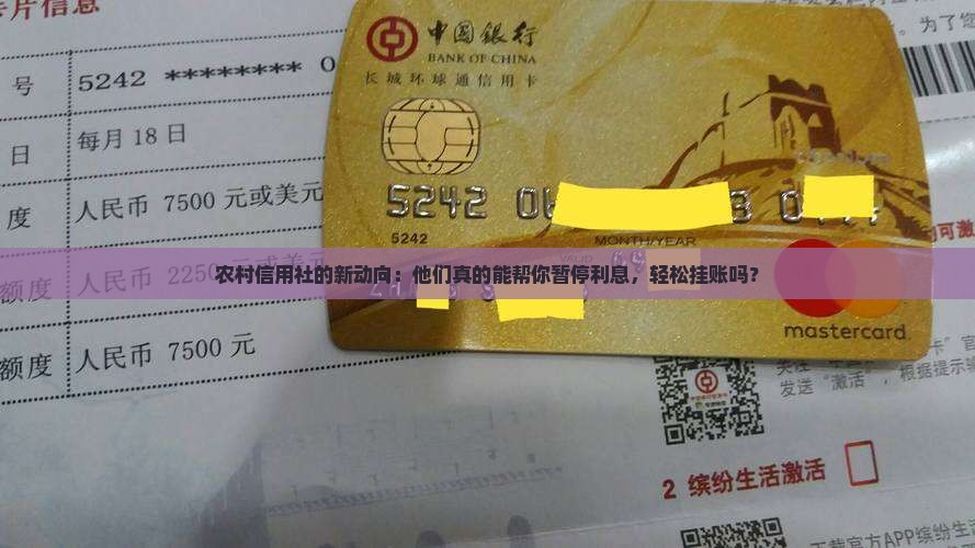 农村信用社的新动向：他们真的能帮你暂停利息，轻松挂账吗？