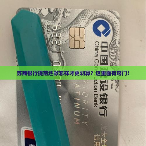 苏商银行怎么提前还款更省利息