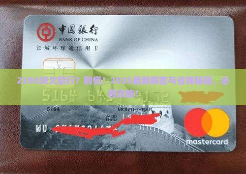 欠招商银行2300块钱怎么处理