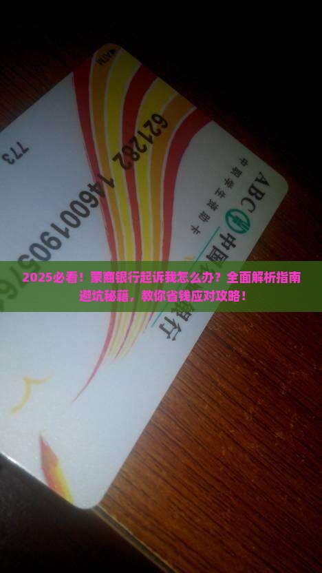 蒙商银行起诉我怎么办