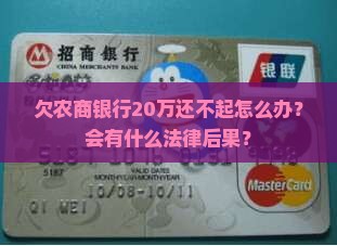欠农商银行20万还不起的法律后果及解决方法