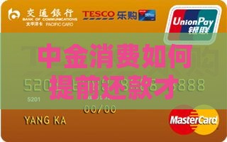 中金消费如何提前还款才能省更多利息