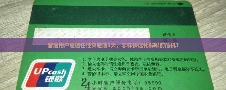 任性贷逾期3天如何处理