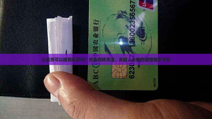 公喜贷可以提前还款吗
