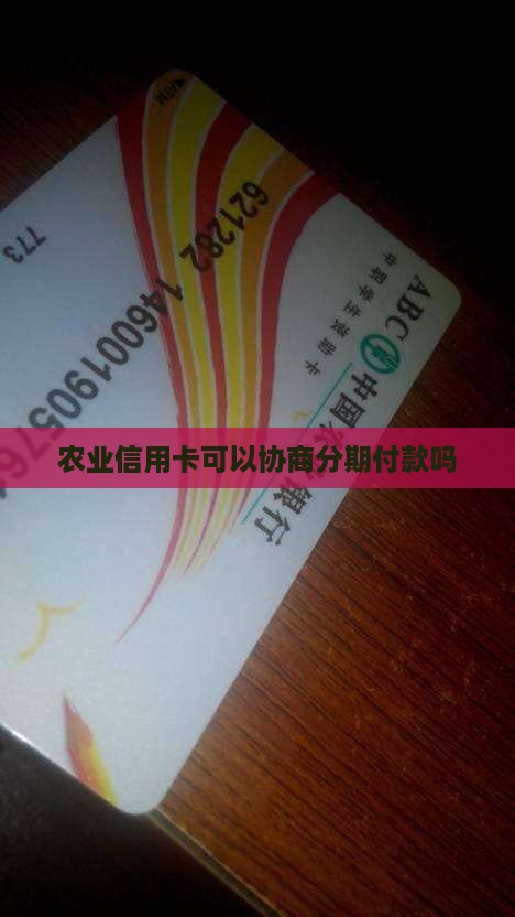 农业信用卡可以协商分期付款吗
