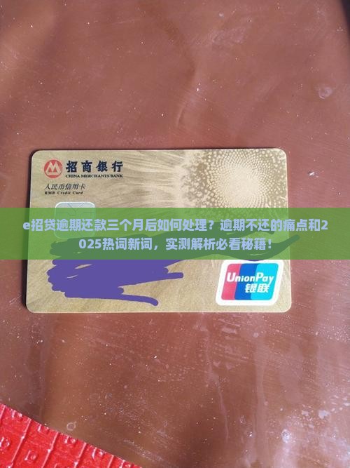 e招贷逾期还款三个月后如何处理
