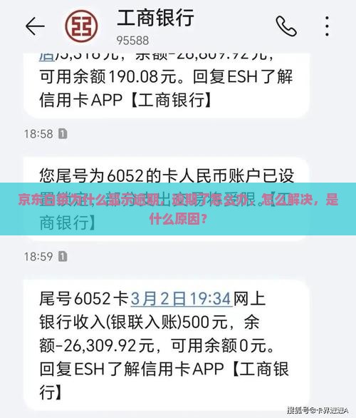 京东白条为什么会显示逾期怎么办
