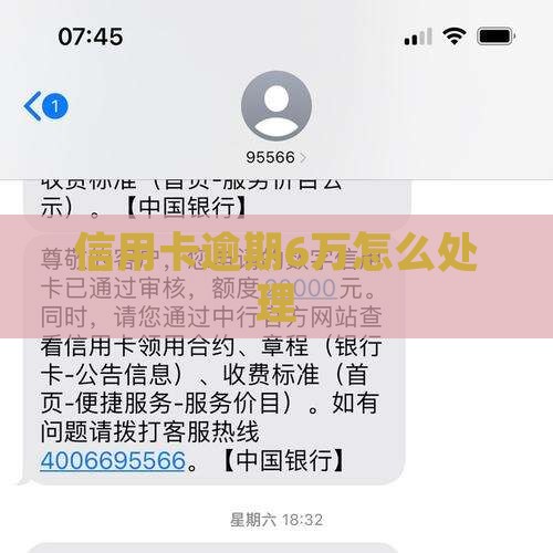 信用卡逾期6万该如何处理