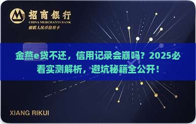 金燕e贷不还款会怎样影响信用记录