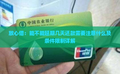 放心借能不能延期几天还款需要注意什么