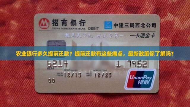 农业银行多久提前还款